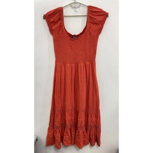 Urban Outfitters Dana Tiered Midi Dress Smocked Milkmaid Babydoll Peasant XL